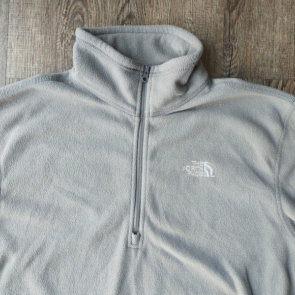 North Face 1/4 Zip Fleece Men's Gray Jacket Size Small Pullover Sweatshirt - Picture 3 of 15
